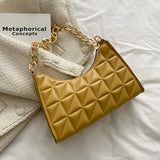 Plaid PU Leather Underarm Shoulder Bag for Women Tote Bag Bolso Mujer