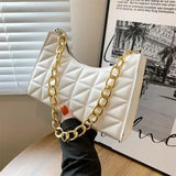 Plaid PU Leather Underarm Shoulder Bag for Women Tote Bag Bolso Mujer