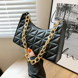 Plaid PU Leather Underarm Shoulder Bag for Women Tote Bag Bolso Mujer