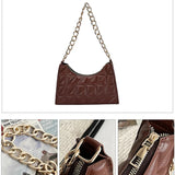 Plaid PU Leather Armpit Handbag for Women