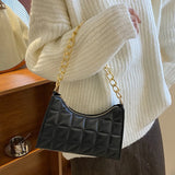 Women's Plaid PU Leather Underarm Shoulder Bag