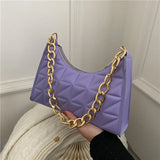 Women's Plaid PU Leather Underarm Shoulder Bag