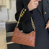 Women's Plaid PU Leather Underarm Shoulder Bag