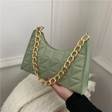 Women's Plaid PU Leather Underarm Shoulder Bag