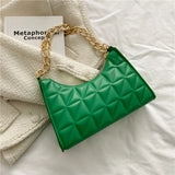 Plaid Pu Leather Armpit Handbag Female Pouch Hobo Bag