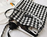 Plaid Shoulder Bag Women Canvas Handbag
