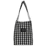 Plaid Shoulder Bag Women Canvas Handbag