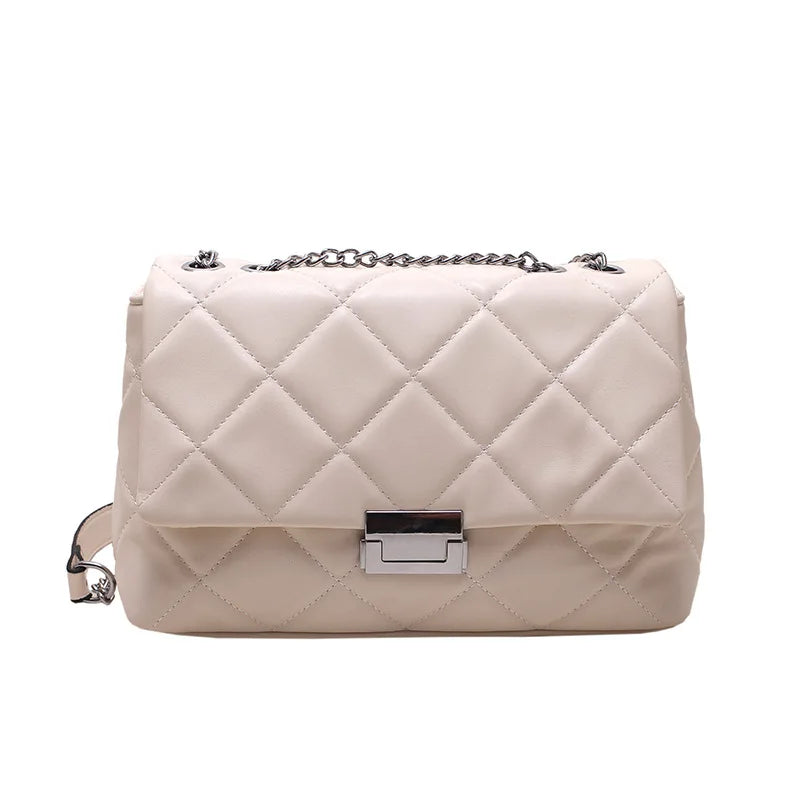 Chain Crossbody Bag Large Capacity PU Leather Messenger All-match