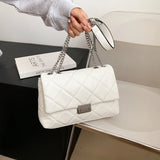Chain Crossbody Bag Large Capacity PU Leather Messenger All-match