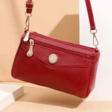 Women's Small PU Leather Messenger Bag Solid Shoulder Crossbody Clutch