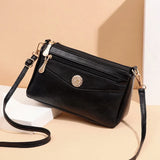 Women's Small PU Leather Messenger Bag Solid Shoulder Crossbody Clutch