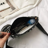 PU Leather Crossbody Bag For Women Solid Shoulder Messenger Bag Lady Chain Trave