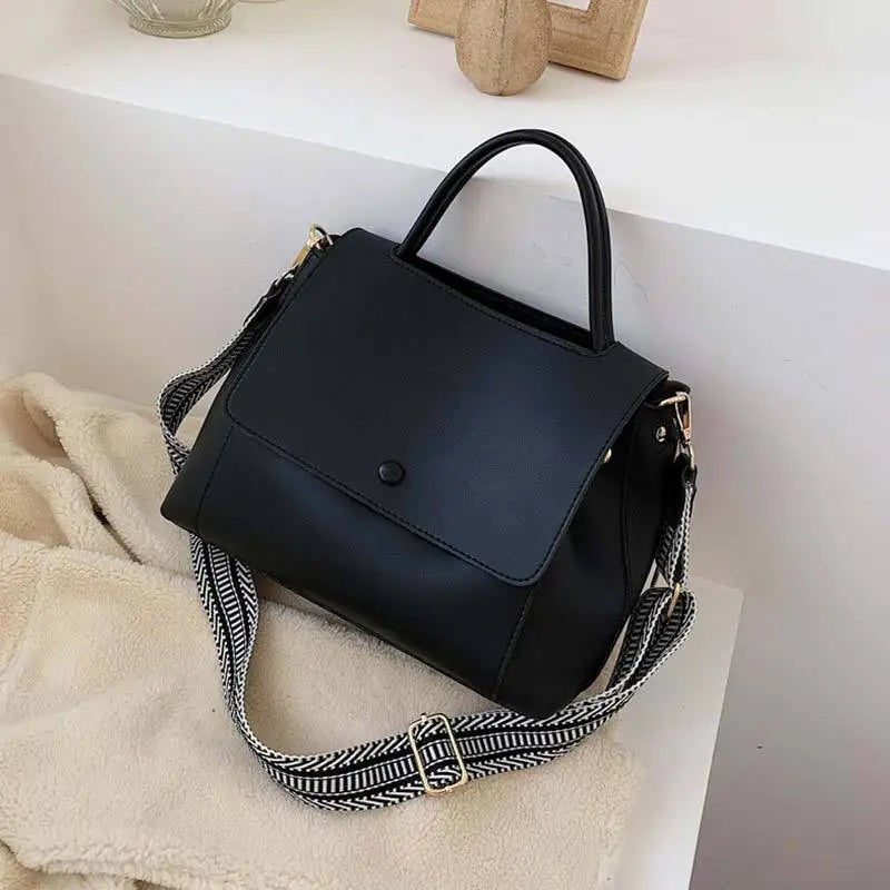 PU Leather Crossbody Bag For Women Solid Shoulder Messenger Bag Lady