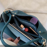 PU Leather Crossbody Bag For Women Solid Shoulder Messenger Bag Lady