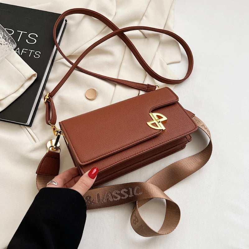 Women's Pu Leather Crossbody Bag Winter Flap Messenger Handbag