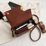 Women's Pu Leather Crossbody Bag Winter Flap Messenger Handbag