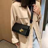 Women's Pu Leather Crossbody Bag Winter Flap Messenger Handbag