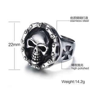 Skeleton Ring Titanium Steel Ghost Head Cycling Chain Punk Men's Ring
