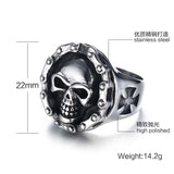 Skeleton Ring Titanium Steel Ghost Head Cycling Chain Punk Men's Ring
