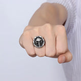 Skeleton Ring Titanium Steel Ghost Head Cycling Chain Punk Men's Ring