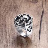 Skeleton Ring Titanium Steel Ghost Head Cycling Chain Punk Men's Ring