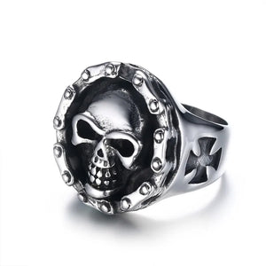 Skeleton Ring Titanium Steel Ghost Head Cycling Chain Punk Men's Ring