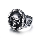 Skeleton Ring Titanium Steel Ghost Head Cycling Chain Punk Men's Ring