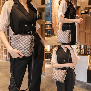 Small Bucket Shoulder Bag Sling Chain Strap Crossbody Bags