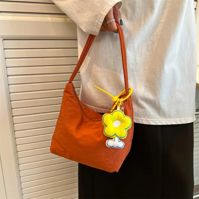Small Canvas Bag for Women Summer Solid Shoulder Bag