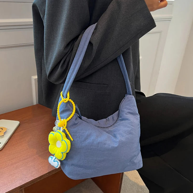 Small Canvas Bag for Women Summer Solid Shoulder Bag