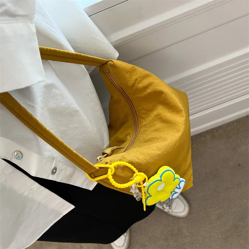 Small Canvas Bag for Women Summer Solid Shoulder Bag
