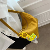 Small Canvas Bag for Women Summer Solid Shoulder Bag