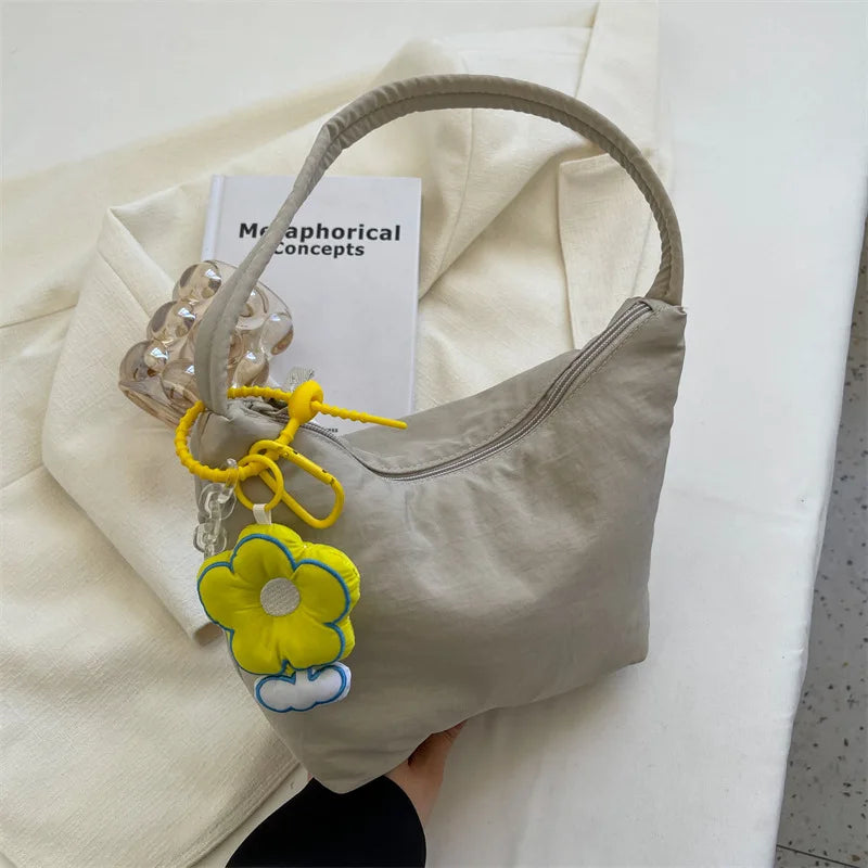 Small Canvas Bag for Women Summer Solid Shoulder Bag