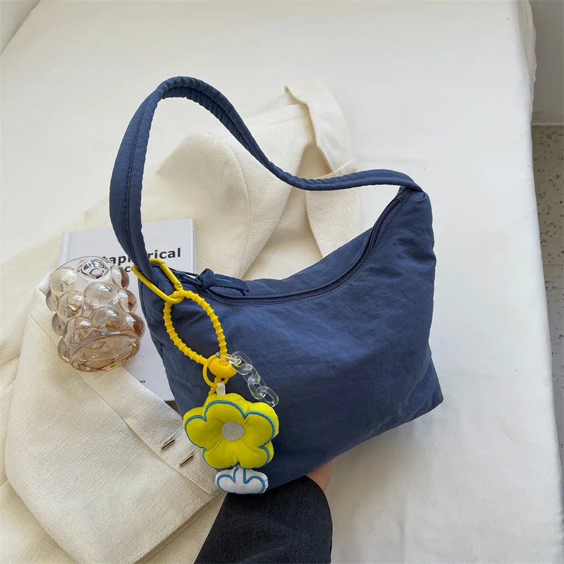 Small Canvas Bag for Women Summer Solid Shoulder Bag