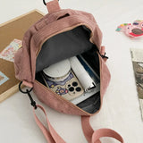 Small Canvas Crossbody Bags for Women Corduroy Shoulder Backpack