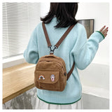 Small Canvas Crossbody Bags for Women Corduroy Shoulder Backpack
