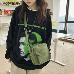 Mini Canvas Crossbody Bag for Women Small Shoulder Phone Purse