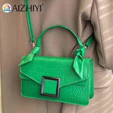 Crossbody Bag Knot Handle Women Top-handle Bag PU Leather Solid Flap Buckle