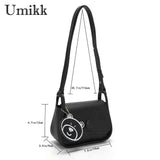 Small Crossbody Bag PU Leather Lightweight with Bear Pend