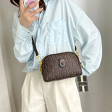 Vintage Leather Crossbody Bag for Women Zipper Shoulder Purse