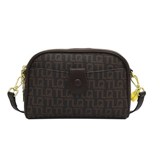 Vintage Leather Crossbody Bag for Women Zipper Shoulder Purse