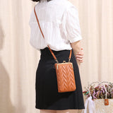 Mini Matte Leather Crossbody Bag for Women Shoulder Messenger Clutch Handbag