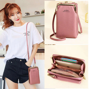 Matte Leather Crossbody Mini Bag Wallet for Women