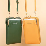 Small PU Leather Crossbody Bag for Women Yellow Mini Shoulder Messenger