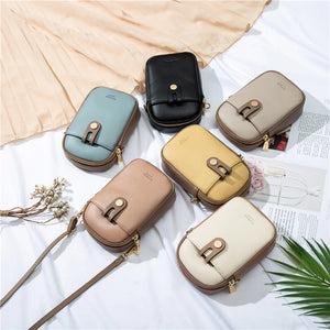 Yellow Mini Crossbody Bag Small PU Leather Messenger Shoulder