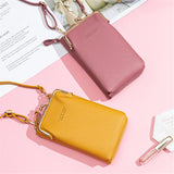 Yellow PU Leather Crossbody Bag Women Shoulder Messenger Phone Bolsa