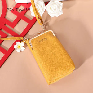 Yellow Mini PU Leather Crossbody Bag Women Small Shoulder Messenger