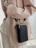 Yellow Mini Crossbody Bag Women PU Leather Shoulder Messenger