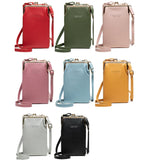 Yellow PU Leather Crossbody Bag Women Shoulder Messenger Phone Bolsa