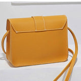 Small Crossbody Bag Yellow PU Leather Shoulder Messenger for Women